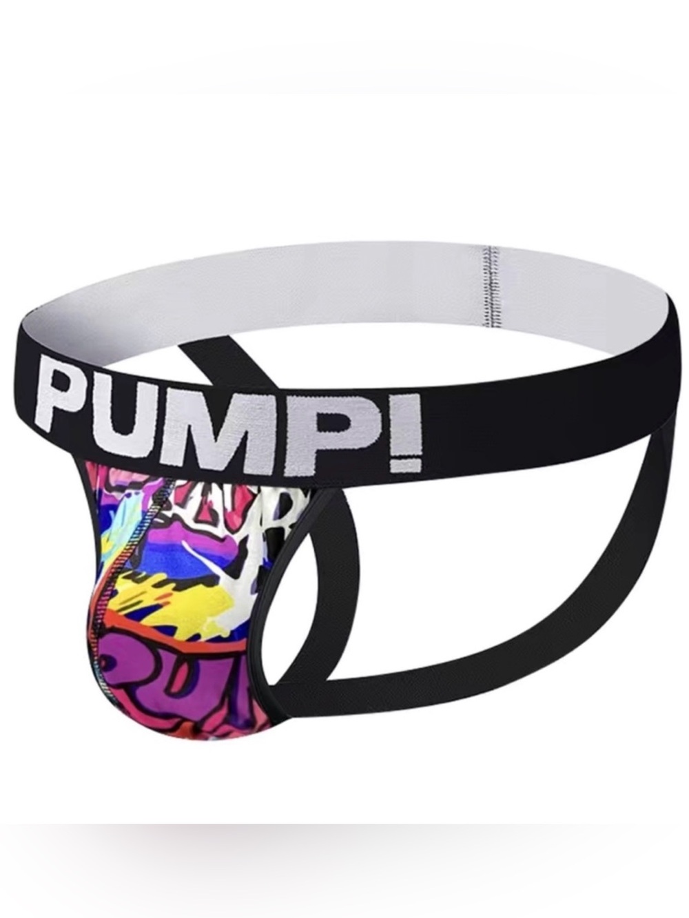 NWT PUMP! Drip Jockstrap Men's Size XL Graffiti Print Athletic Underwear